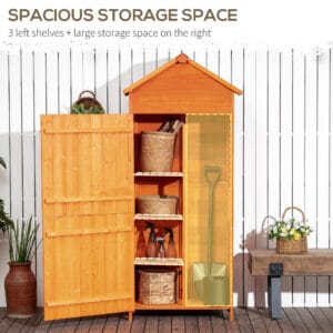 Outsunny Wooden Garden Shed Teak