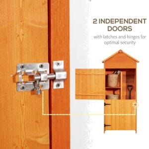 Outsunny Wooden Garden Shed Teak