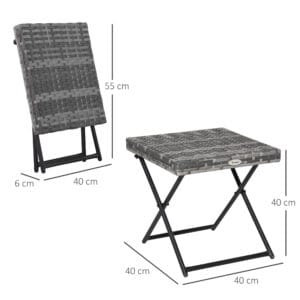Outsunny Square Rattan Coffee Table