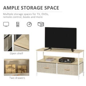 Homcom TV Cabinet w/ 2 Linen Drawers