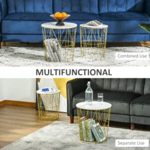 Homcom Nesting End Tables Set of 2