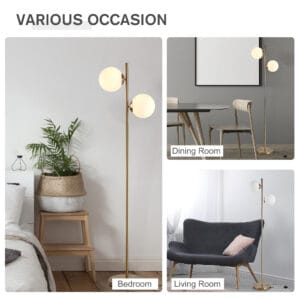 Homcom Floor Lamp Metal Pole Floor Switch