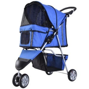 Pawhut Pet Stroller Pushchair w/ 3 Wheels