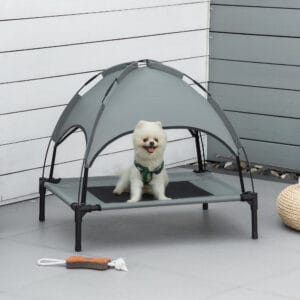 Pawhut Elevated Dog Bed Cooling w/Canopy