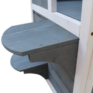 Pawhut Wood 2-Floor Cat Condo Shelter Gray