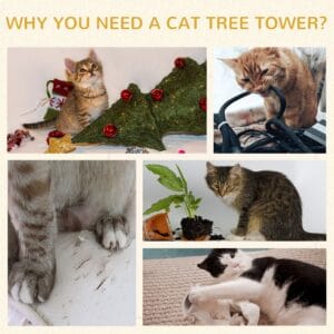 Pawhut Cat Barrel Tree Tower w/ Sisal Rope