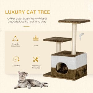 Pawhut Cat Tree w/ Sisal Scratching Posts