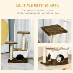 Pawhut Cat Tree w/ Sisal Scratching Posts