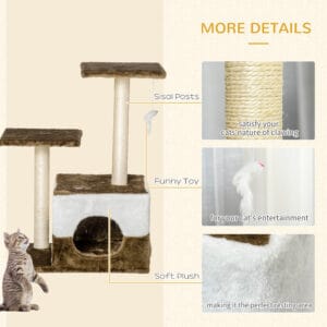 Pawhut Cat Tree w/ Sisal Scratching Posts