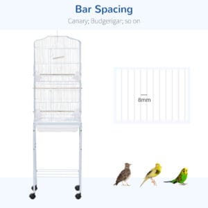 PawHut Bird Cage w/ Stand Sliding Tray