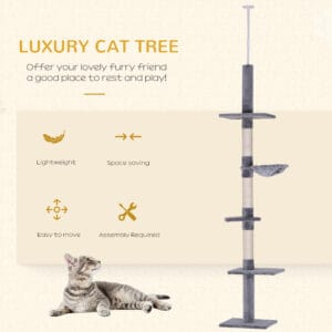 Pawhut Cat Tree Tower Scratching Post 5-Tier