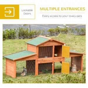 Pawhut Wood Rabbit & Guinea Pig Hutch