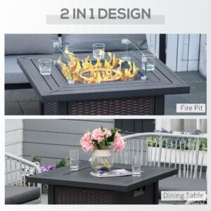 Outsunny Propane Gas Fire Pit Table