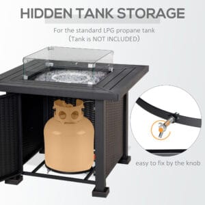 Outsunny Propane Gas Fire Pit Table