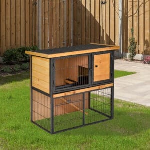 Pawhut Rabbit/Guinea Pig Hutch Wood-metal
