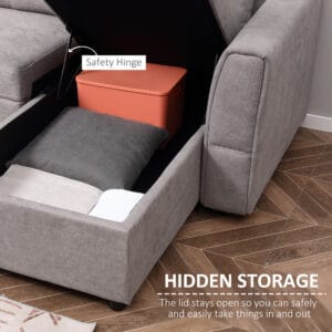 Homcom L-Shaped Sofa Bed w/ Storage