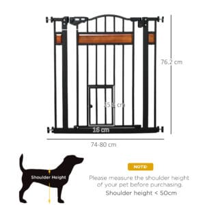 Pawhut Dog Gate Pet Safety Gate Auto Close