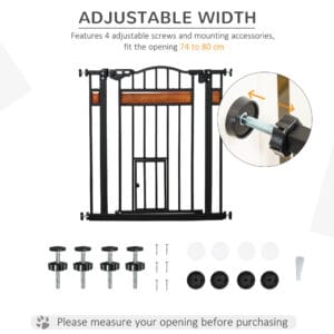 Pawhut Dog Gate Pet Safety Gate Auto Close