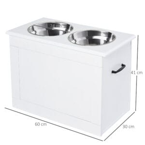 Pawhut Elevated Dog Bowls w/ Storage