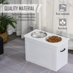 Pawhut Elevated Dog Bowls w/ Storage