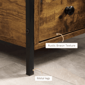 Slim Side Table w/ 2 Drawers & Shelf