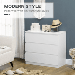 Chest of Drawers 3-Drawer Dresser White