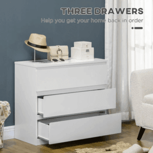 Chest of Drawers 3-Drawer Dresser White