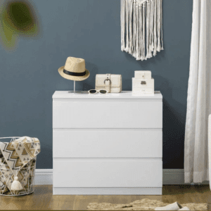 Chest of Drawers 3-Drawer Dresser White