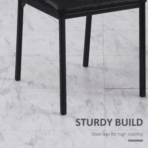 Dining Chairs Faux Leather Set of 4 Black