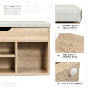 Homcom Sit-On Shoe Storage Grey