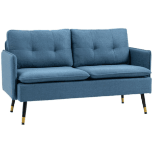 Homcom 2 Seater Sofas Button Tufted Blue Homcom 2 Seater Sofas Button Tufted Blue