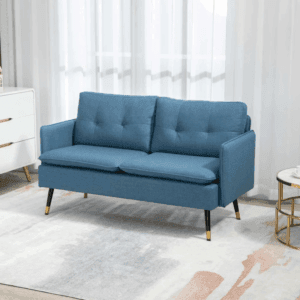 Homcom 2 Seater Sofa Button Tufted Blue