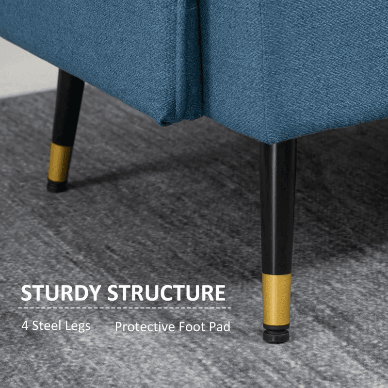 Homcom 2 Seater Sofas Button Tufted Blue Homcom 2 Seater Sofas Button Tufted Blue