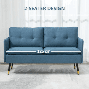 Homcom 2 Seater Sofas Button Tufted Blue Homcom 2 Seater Sofas Button Tufted Blue