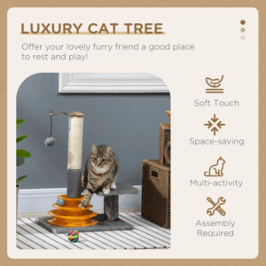 PawHut Cat Tree w/ Cat Toys 56cm