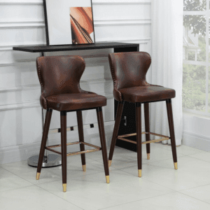 Homcom Bar Stools Set of 2 PU Leather  Brown