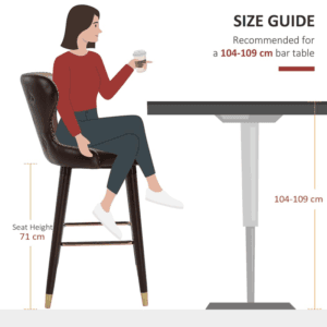 Homcom Bar Stools Set of 2 PU Leather Brown