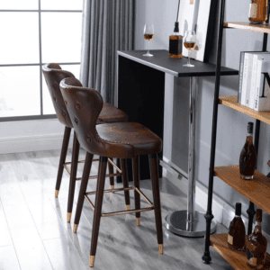 Homcom Bar Stools Set of 2 PU Leather Brown