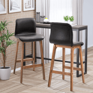 Homcom Bar Stools w/ Footrest Set of 2