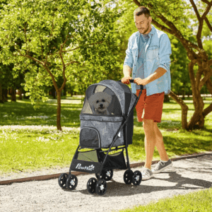 PawHut Foldable Dog Stroller Grey