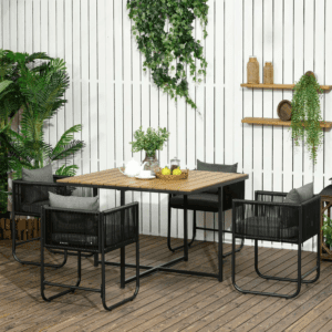 Outsunny Rattan Dining Set 5-PC
