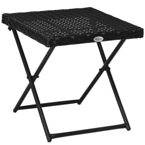 Outsunny Square Rattan Coffee Table Bistro Black