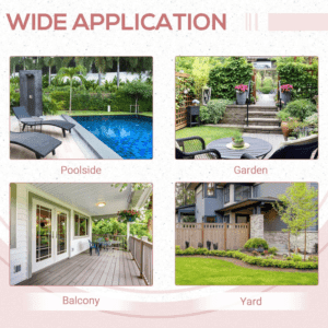 Outsunny Square Rattan Coffee Table Bistro Black