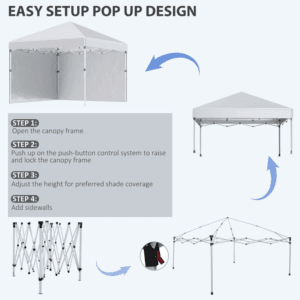 Outsunny 3 x 3m Pop Up Gazebo White