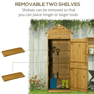 Outsunny Wooden Shed Tool Cabinet