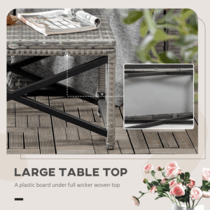 Outsunny Outdoor Coffee Table w/ Full Woven Top