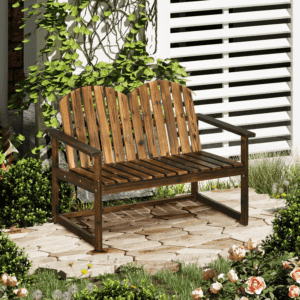 Outsunny Wooden Bench 2 People Loveseat