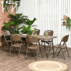 Outsunny Rattan Dining Set 7pc