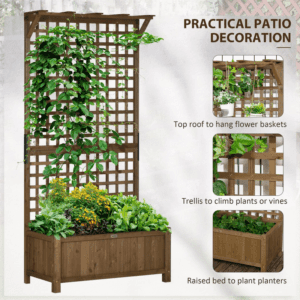 Outsunny Wooden Trellis Planter