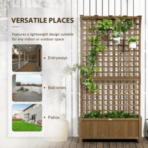 Outsunny Wooden Trellis Planter